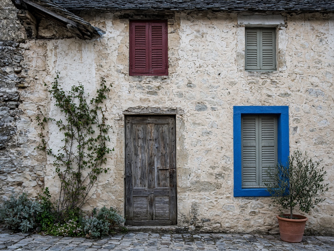Façade restaurée d’une maison ancienne en pierre